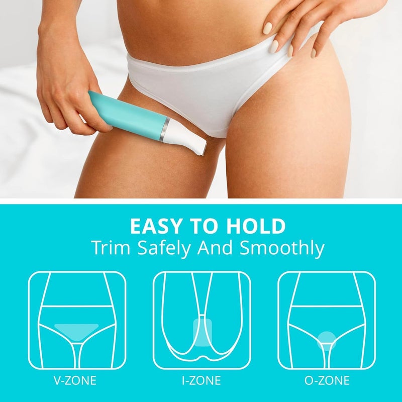 Kaphio Bikini Trimmer for Women Pubic Hair: 2 in 1 Electric Razors for Women - Rechargeable Electric Shaver - IPX7 Waterproof Lady Shaver for Travel & Shower Use in Summer (Green) - Image 3